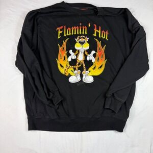 Cheetos Flamin Hot Chester Cheetah Black Graphic Sweatshirt Mens XL Pullover
